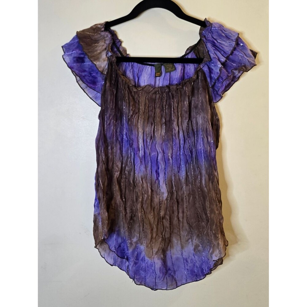 Tye Dye Sere Nade Ruffled Sleeve Tee Size Medium